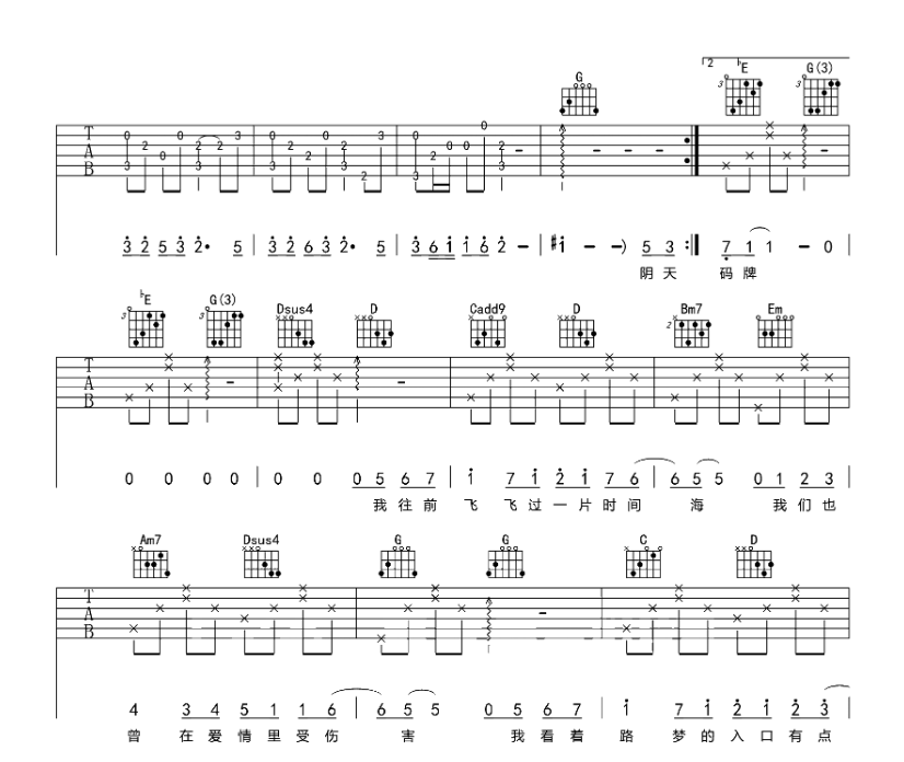 《遇见吉他谱》_孙燕姿_G调_吉他图片谱6张 图5
