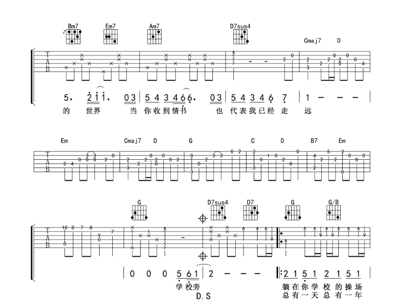 《等你下课吉他谱》_周杰伦_B调_吉他图片谱7张 图5