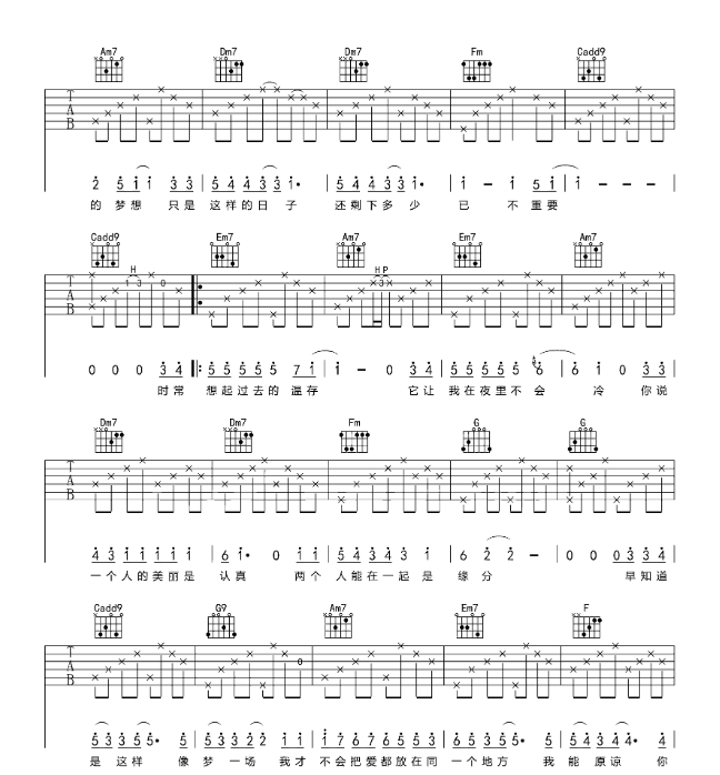 《梦一场吉他谱》_那英_D调_吉他图片谱6张 图3