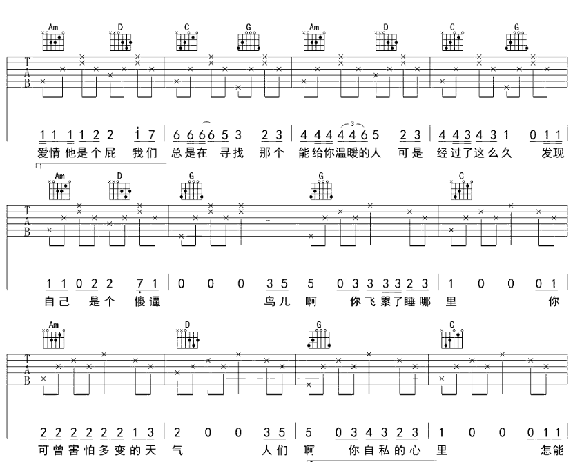 《我们总是在寻找吉他谱》_杨三多ysd_G调_吉他图片谱4张 图3