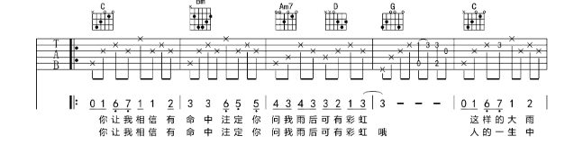 《命中注定吉他谱》_庾澄庆_A调_吉他图片谱6张 图2