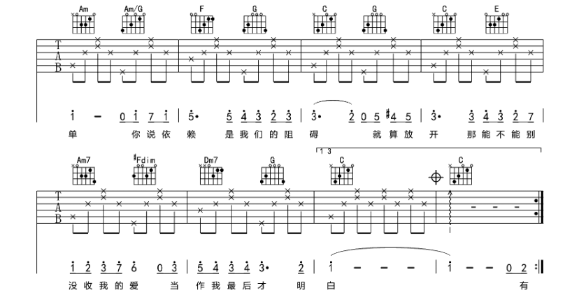 《彩虹吉他谱》_周杰伦_C调_吉他图片谱6张 图4