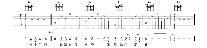 《贝加尔湖畔吉他谱》_李健_F调_吉他图片谱4张 图4