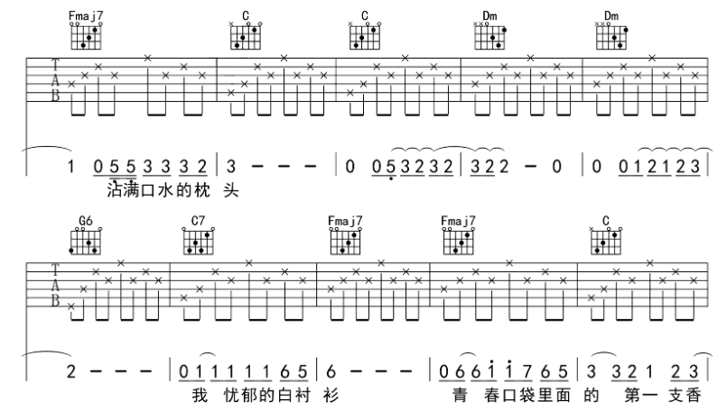 《少年锦时吉他谱》_赵雷_吉他图片谱10张 图8