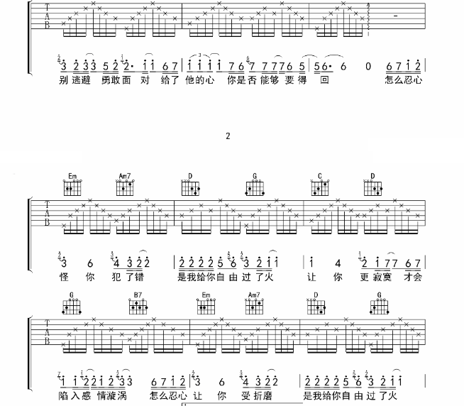 《过火吉他谱》_新力新星_G调_吉他图片谱6张 图3