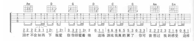 《我爱你你却爱着他吉他谱》_黑龙_B调_吉他图片谱2张 图2