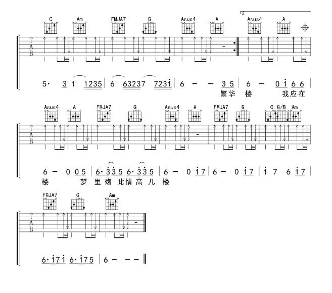 《离人愁吉他谱》_李袁杰_E调_吉他图片谱4张 图4