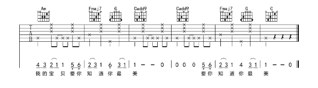 《宝贝吉他谱》_张悬_吉他图片谱5张 图5