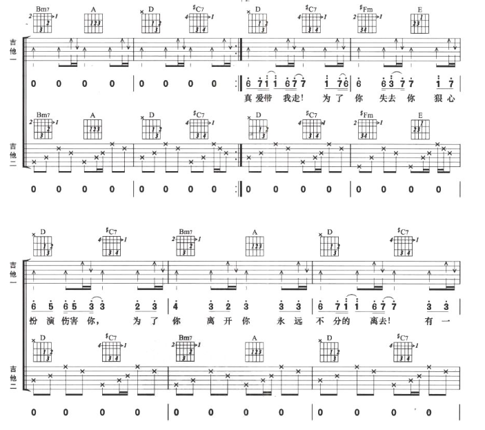 《有一种爱叫做放手吉他谱》_阿木_B调_吉他图片谱8张 图6