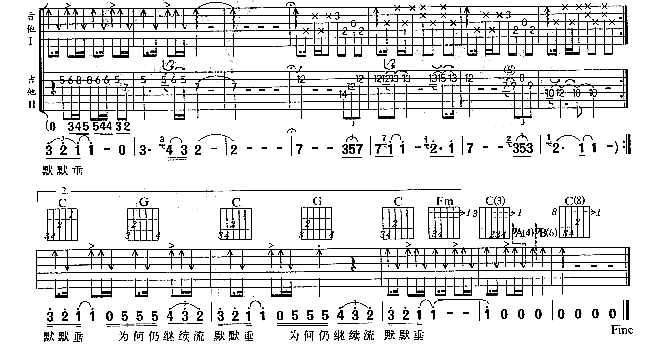 《风继续吹吉他谱》_张国荣_C调_吉他图片谱3张 图3
