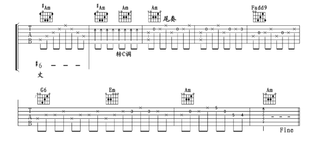 《爱的供养吉他谱》_杨幂_C调_吉他图片谱4张 图4