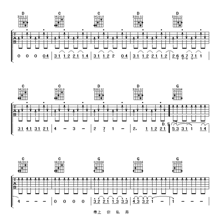《私奔吉他谱》_杨千嬅_A调_吉他图片谱6张 图5