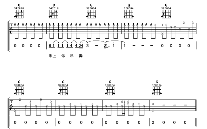《私奔吉他谱》_杨千嬅_A调_吉他图片谱6张 图6