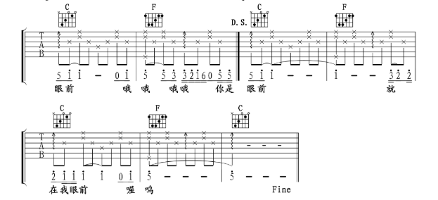 《你是我的眼吉他谱》_萧煌奇_C调_吉他图片谱4张 图4