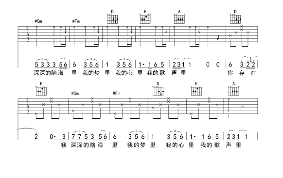 《我的歌声里吉他谱》_黄小琥_G调_吉他图片谱4张 图4