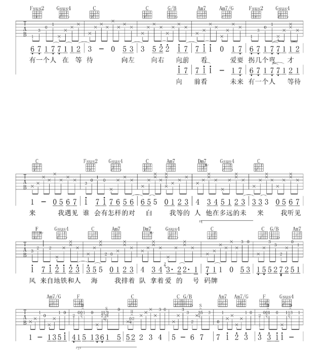 《遇见吉他谱》_Mike劉凱_C调_吉他图片谱3张 图2