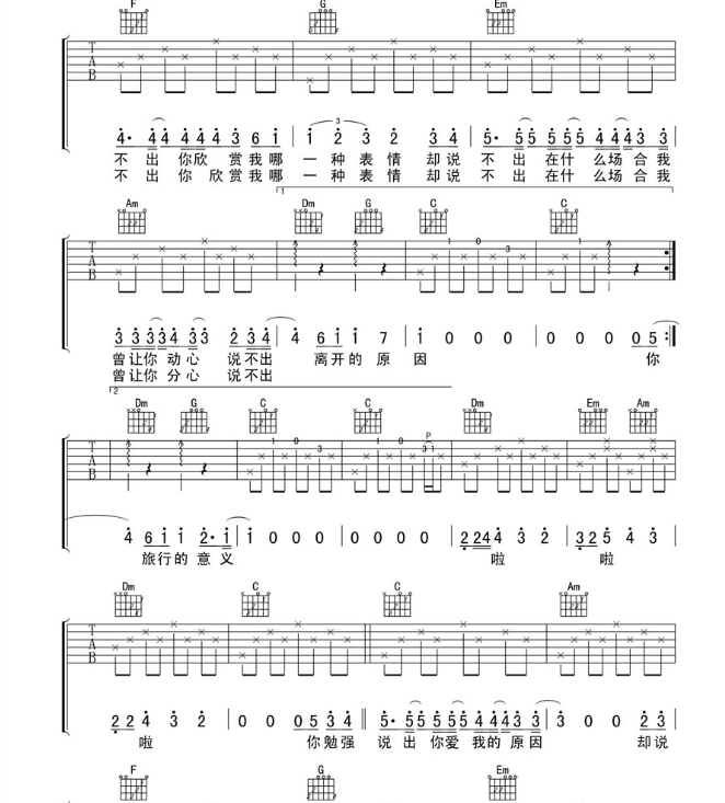 《旅行的意义吉他谱》_陈绮贞_D调_吉他图片谱4张 图3