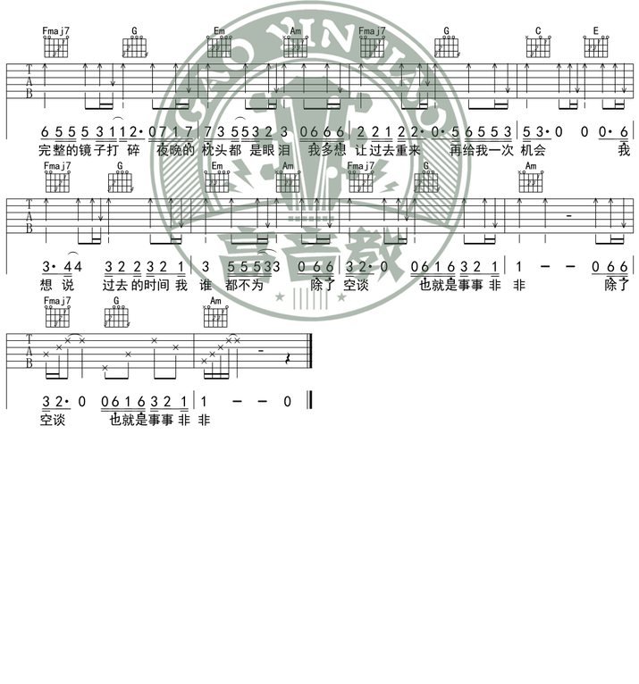《我曾吉他谱》_隔壁老樊_吉他图片谱2张 图2