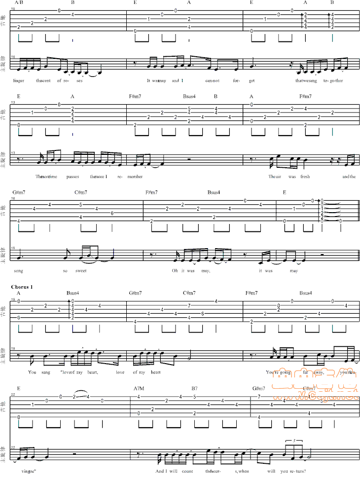 《It Was May吉他谱》_Vistlip_指弹_吉他图片谱5张 图3