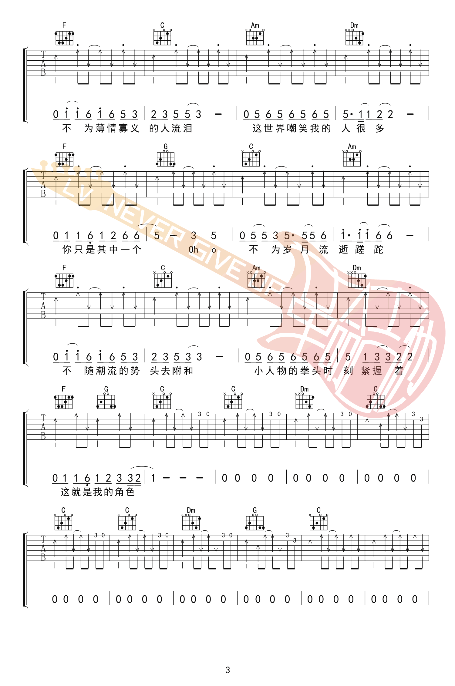 《小人物吉他谱》_赵雷_C调_吉他图片谱6张 图4