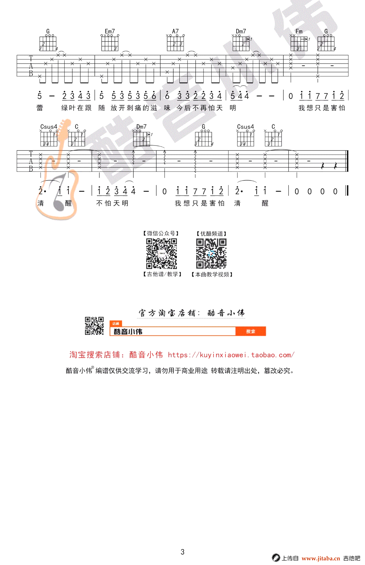 《她说吉他谱》_林俊杰__C调简单谱_吉他弹唱图片谱_C调_吉他图片谱3张 图3