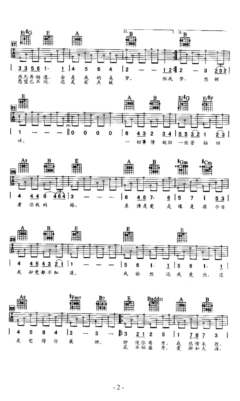 《还是觉得你最好吉他谱》_张学友__吉他六线谱好听_F调_吉他图片谱2张 图2