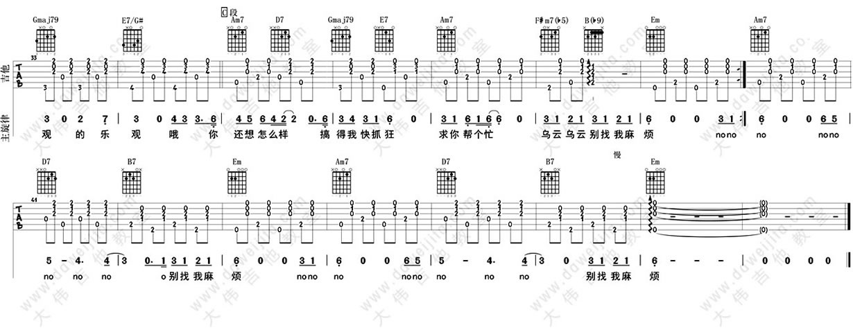 《别找我麻烦吉他谱》_蔡健雅__图片谱完整版_吉他图片谱3张 图3