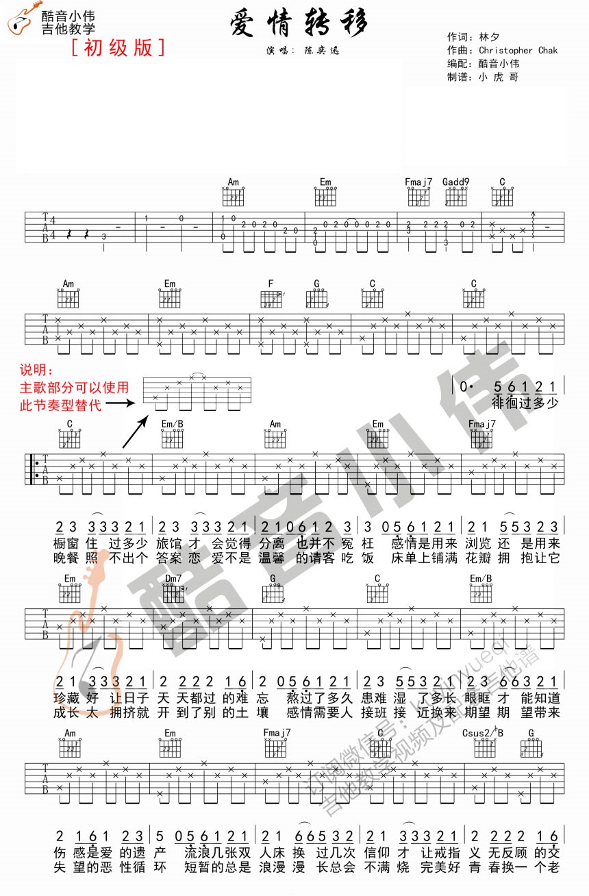 《爱情转移吉他谱》_陈奕迅__C调_吉他图片谱4张 图2