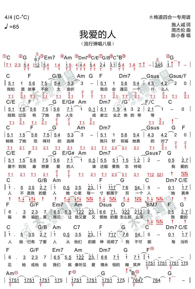 《我爱的人吉他谱》_陈小春__图片谱完整版_吉他图片谱3张 图2
