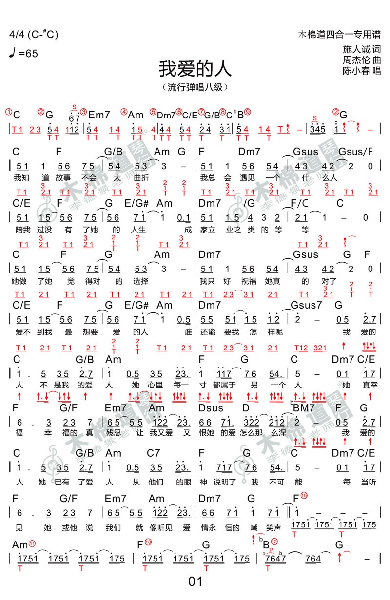 《我爱的人吉他谱》_陈小春__图片谱完整版_吉他图片谱2张 图2