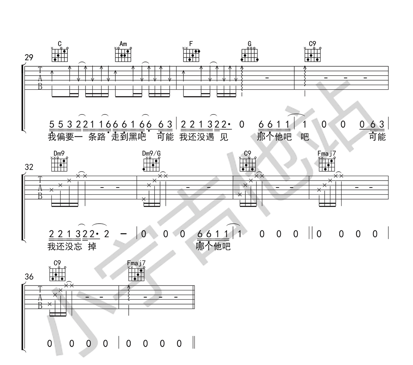《可能否吉他谱》_洛晴_C调_吉他图片谱3张 图3