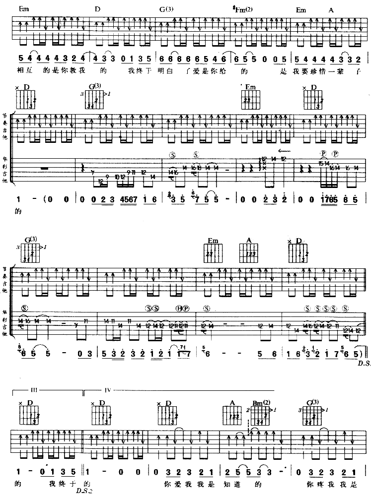 《爱是怎样炼成的吉他谱》_谢雨欣__图片谱标准版_D调_吉他图片谱3张 图2