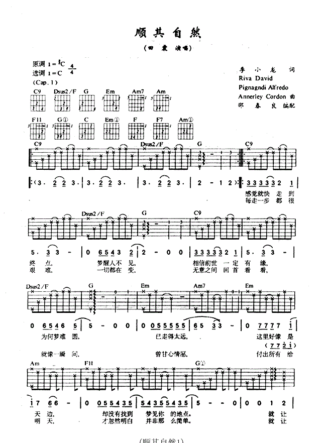 《顺其自然吉他谱》