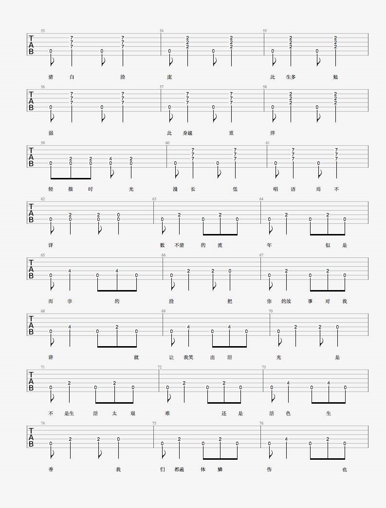 《清白之年吉他谱》_朴树__六线谱标准版_吉他图片谱4张 图3