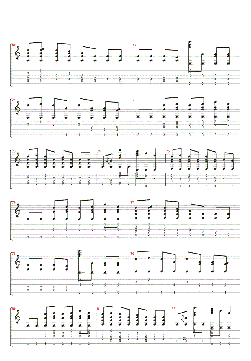 《Merry Christmas Mr.Lawrance吉他谱》_MERRY_押尾桑_图片谱标准版_吉他图片谱6张 图5