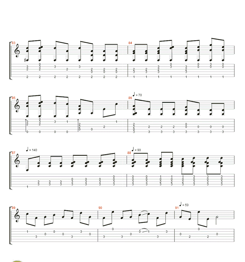 《Merry Christmas Mr.Lawrance吉他谱》_MERRY_押尾桑_图片谱标准版_吉他图片谱6张 图6