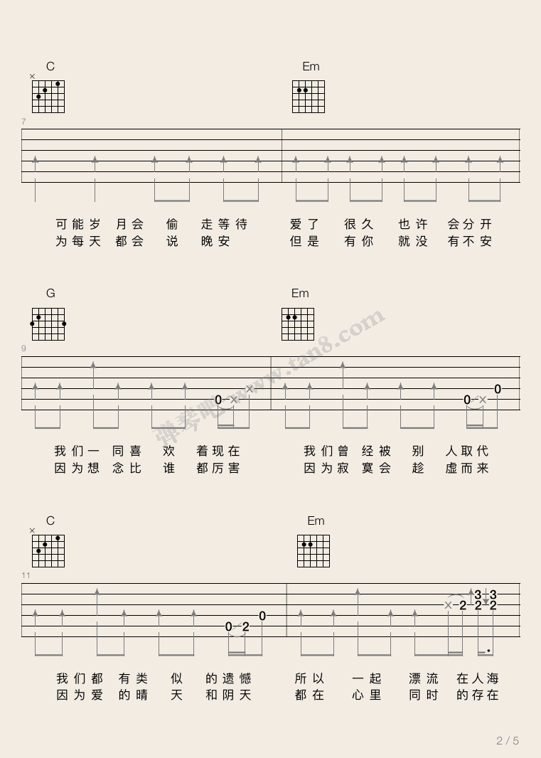 《前世情人吉他谱》_周杰伦__图片谱完整版_C调_吉他图片谱9张 图2