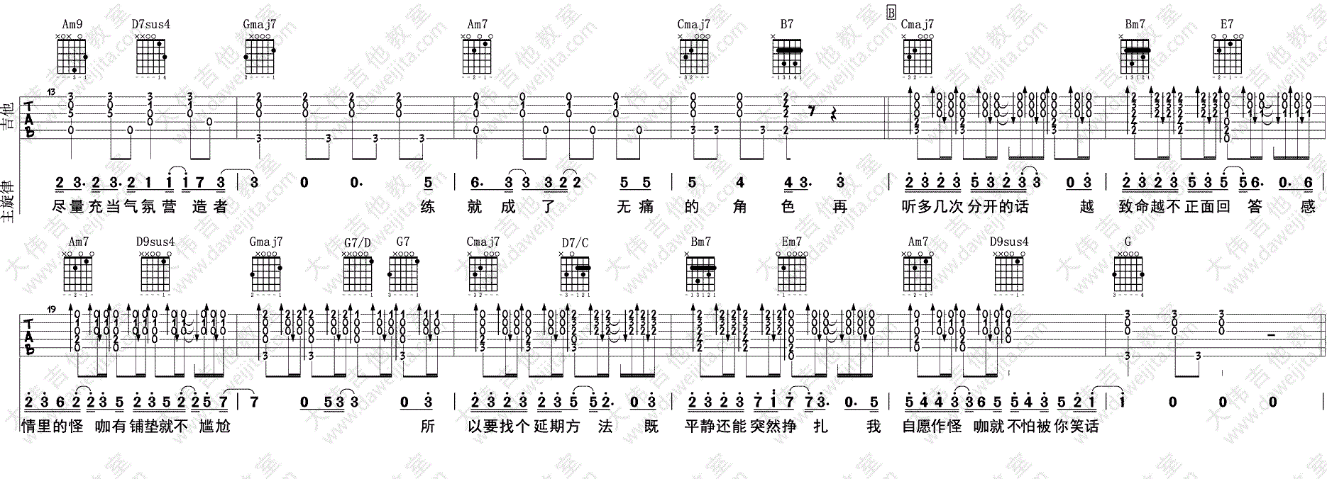 《怪咖吉他谱》_薛之谦__图片谱标准版_G调_吉他图片谱4张 图2