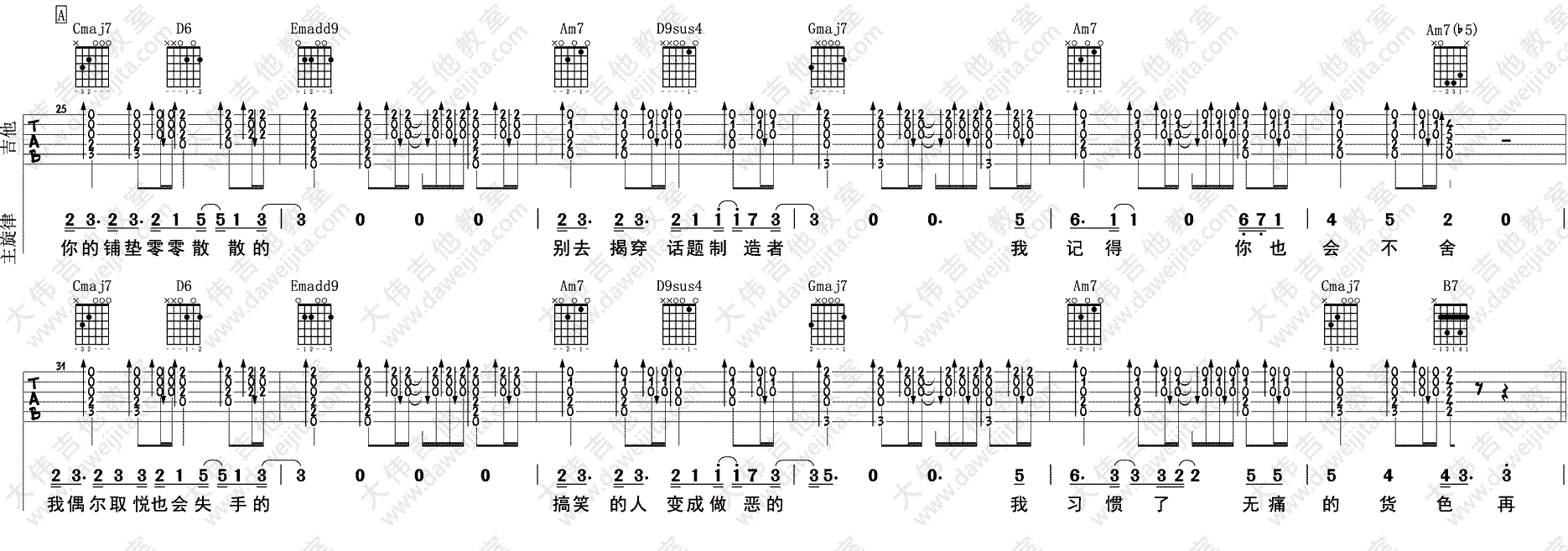 《怪咖吉他谱》_薛之谦__图片谱标准版_G调_吉他图片谱4张 图3