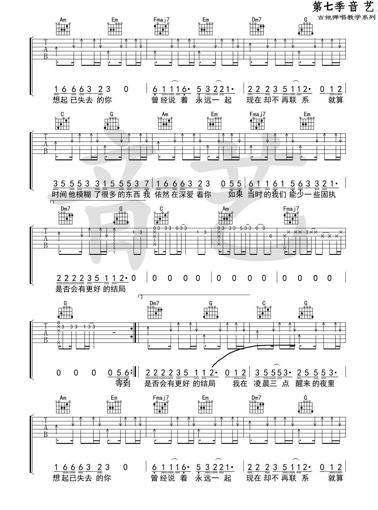 《凌晨三点吉他谱》_陈硕子__六线谱完整版_吉他图片谱3张 图2