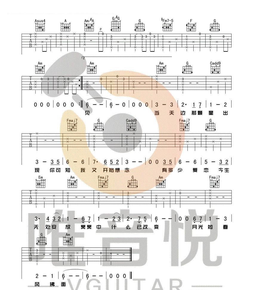 《假如爱有天意吉他谱》_李健__C调六线谱完整版_C调_吉他图片谱3张 图3