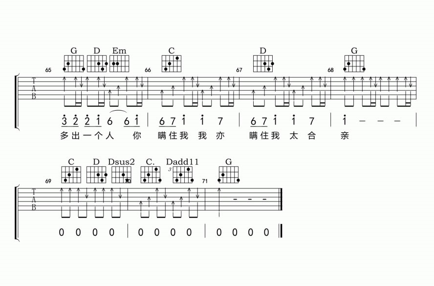 《你瞒我瞒吉他谱》_陈柏宇__G调指法完整版_G调_吉他图片谱5张 图5