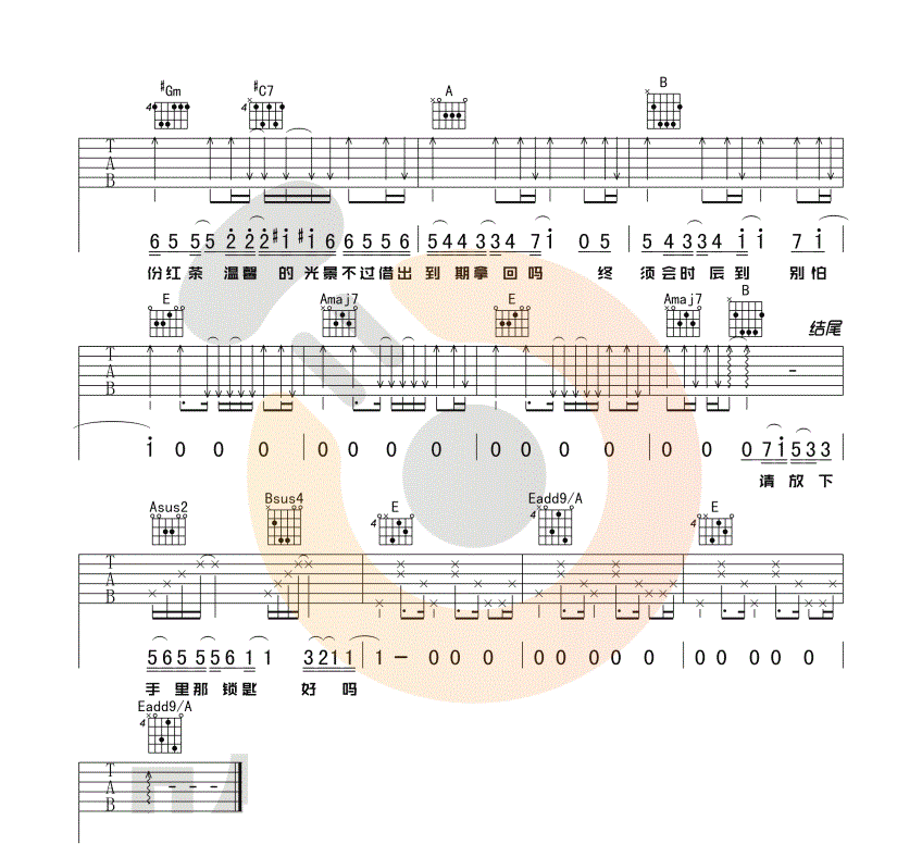 《喜帖街吉他谱》_群星_陈奕迅演唱会_卢凯彤吉他伴奏版本_吉他图片谱5张 图5